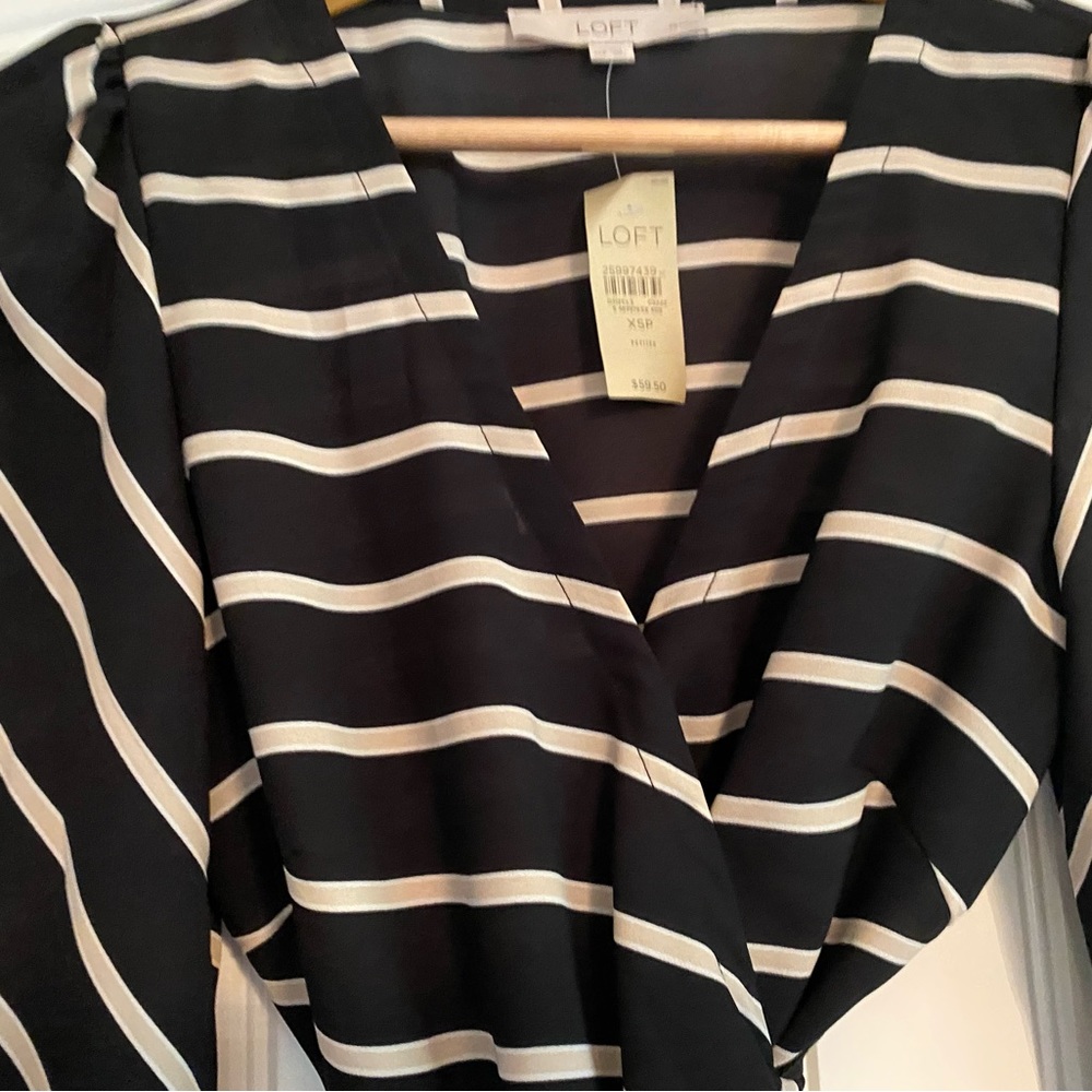 Loft XS petite 3/4 sleeve wrap shirt